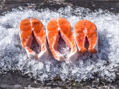 Fresh salmon steaks